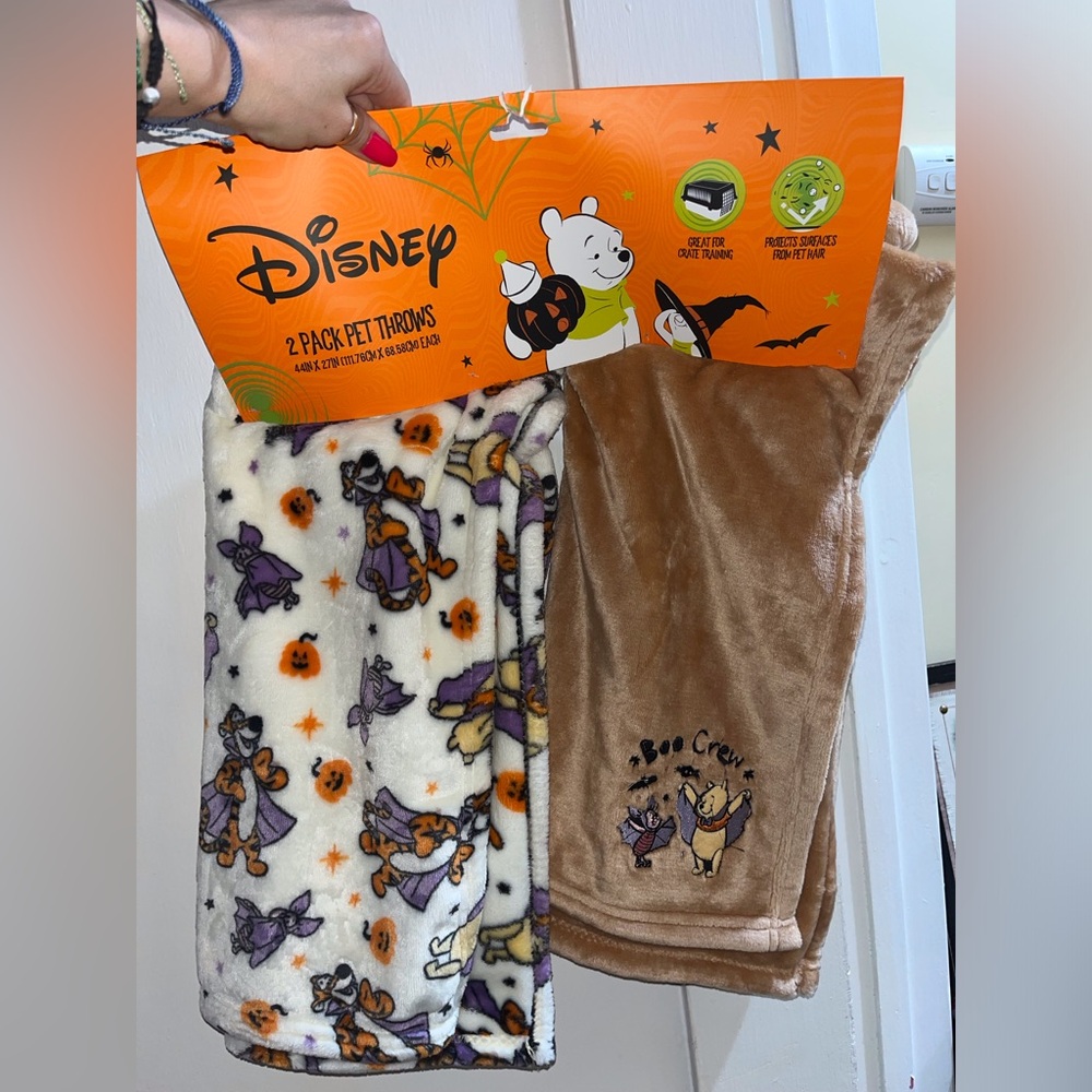 Disney Winnie the Pooh Halloween Pooh Pet Throw Duo - Cream & Brown NEW NWT